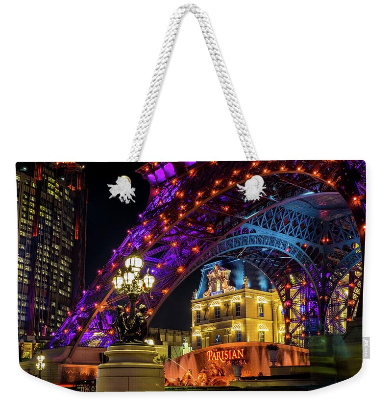 Hotel Weekender Tote Bag featuring the photograph Macau at Night by Arj Munoz