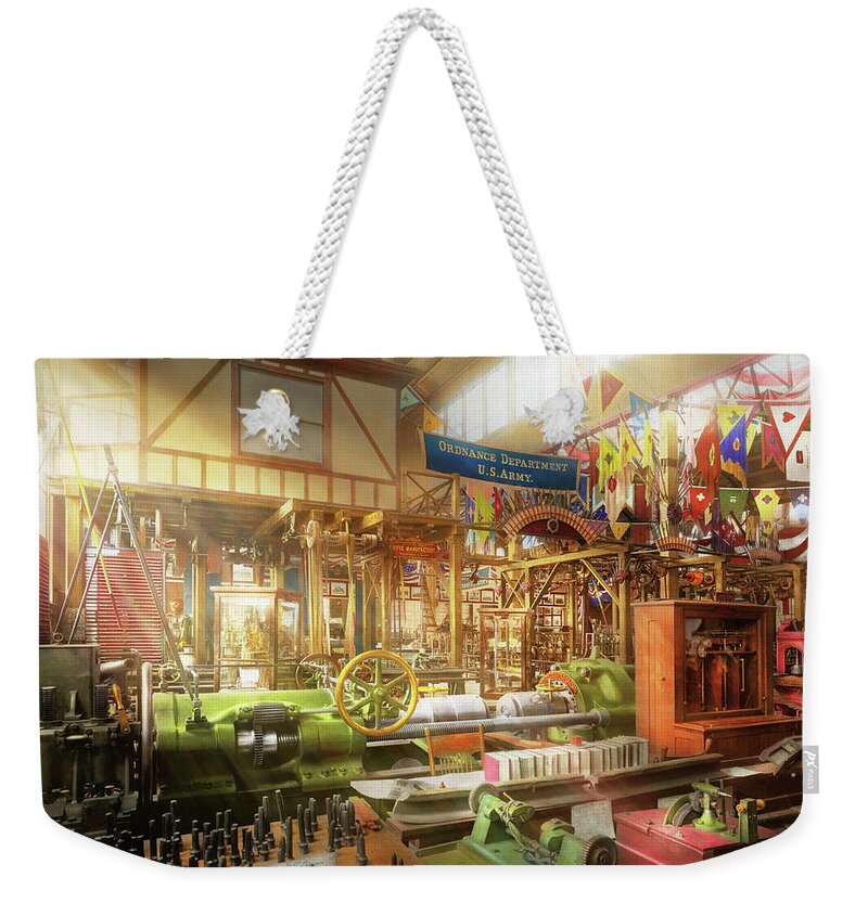 Machinist Weekender Tote Bag featuring the photograph Machinist - The Ordinance Department 1893 by Mike Savad