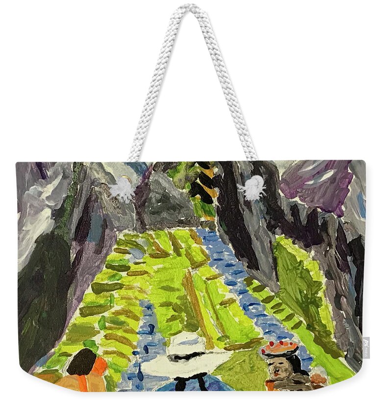  Weekender Tote Bag featuring the painting Machu Pichu journey by John Macarthur