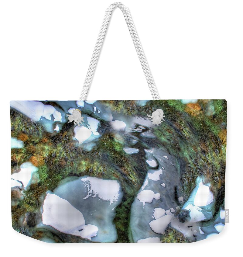 Mad Weekender Tote Bag featuring the photograph Mad River Abstract #6 by Wayne King