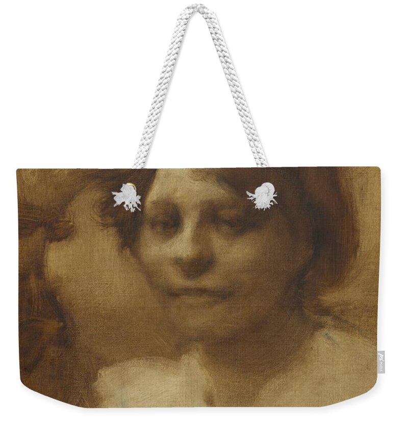 Eugene Carriere Weekender Tote Bag featuring the painting Madame Case by Eugene Carriere