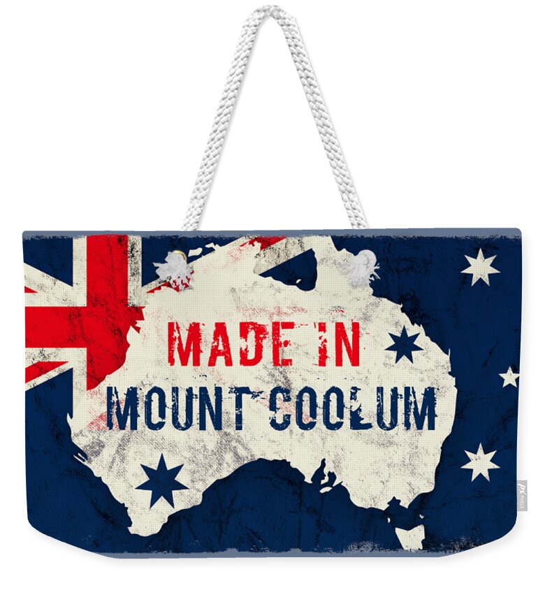 Mount Coolum Weekender Tote Bag featuring the digital art Made in Mount Coolum, Australia by TintoDesigns