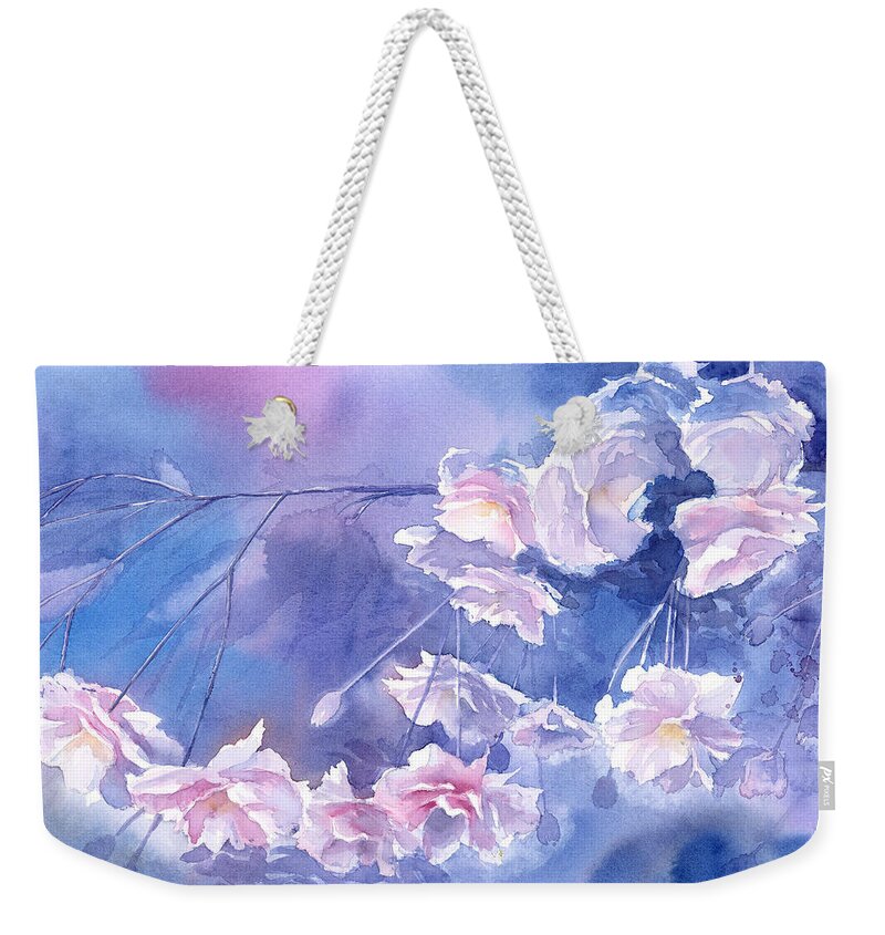 Abstract Flowers Weekender Tote Bag featuring the painting Magic Glow by Espero Art
