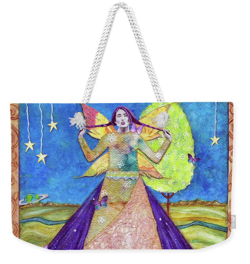 Fairy Weekender Tote Bag featuring the painting Magic Is All Around You by Winona's Sunshyne