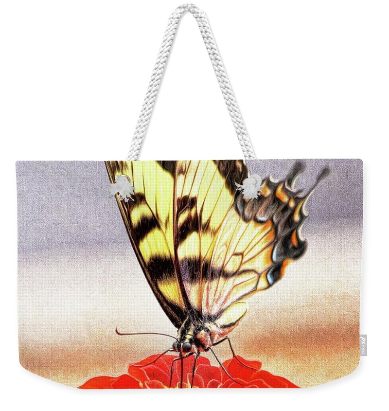 Butterfly Weekender Tote Bag featuring the photograph Magical Butterfly by Ola Allen