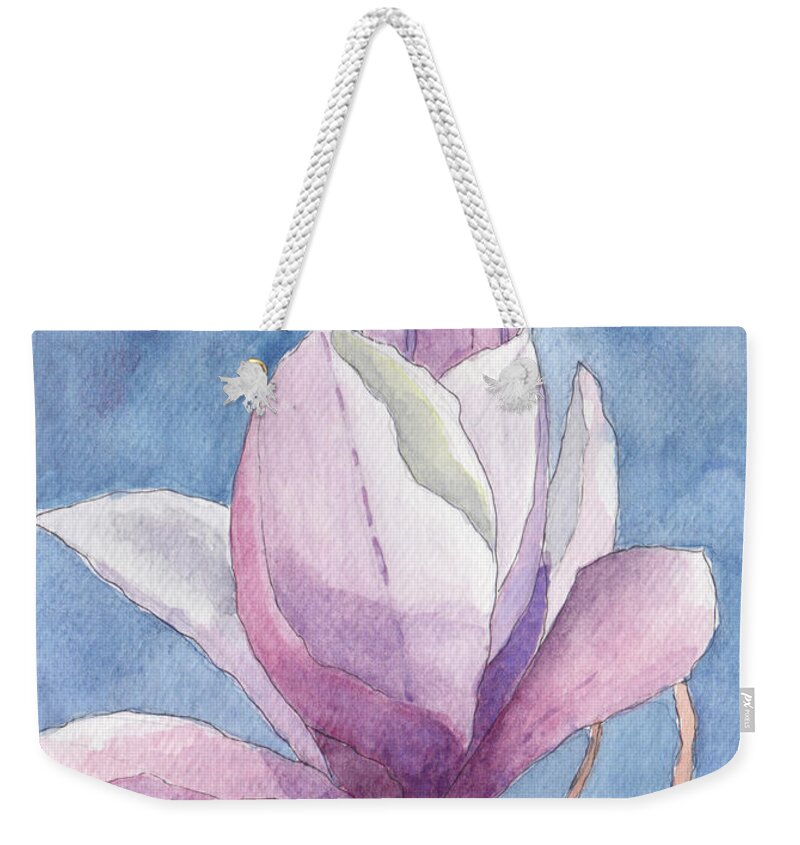 Trees In Spring Weekender Tote Bag featuring the painting Magnolia by Anne Katzeff