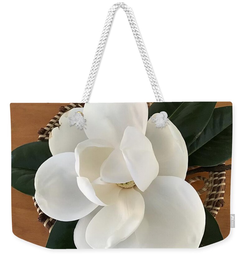 Magnolia Flower Weekender Tote Bag featuring the photograph Magnolia Tree Flower by Catherine Wilson