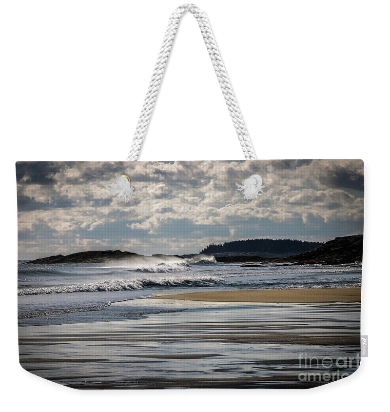Reid State Park Weekender Tote Bag featuring the photograph Maine Coast Beach by Elizabeth Dow