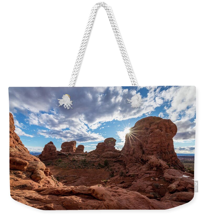 Arches National Park Weekender Tote Bag featuring the photograph Majestic Turret Arch by Andy Konieczny