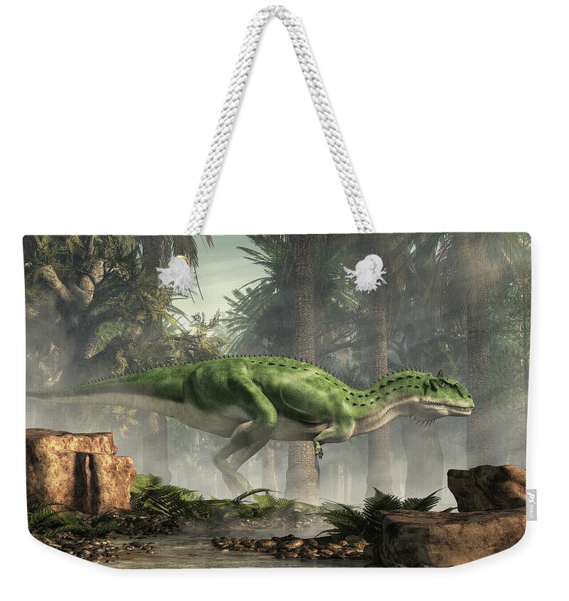 Majungasaurus Weekender Tote Bag featuring the digital art Majungasaurus by Daniel Eskridge