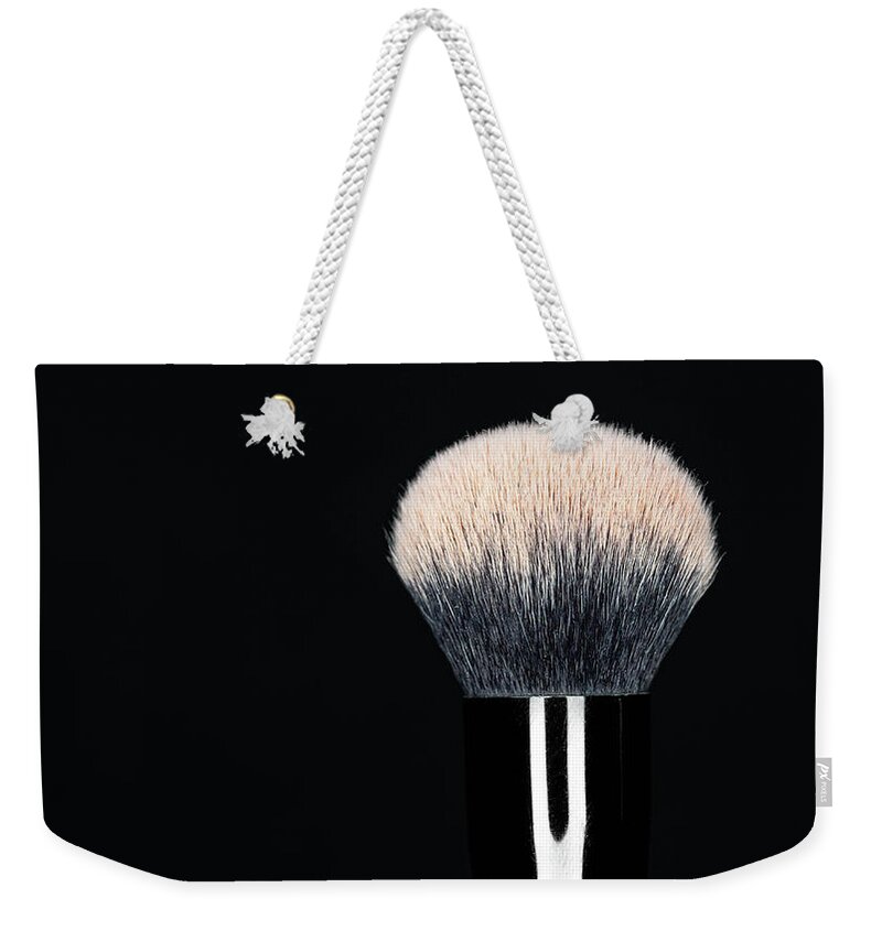 Brush Weekender Tote Bag featuring the photograph Makeup Brush Pink by Amelia Pearn