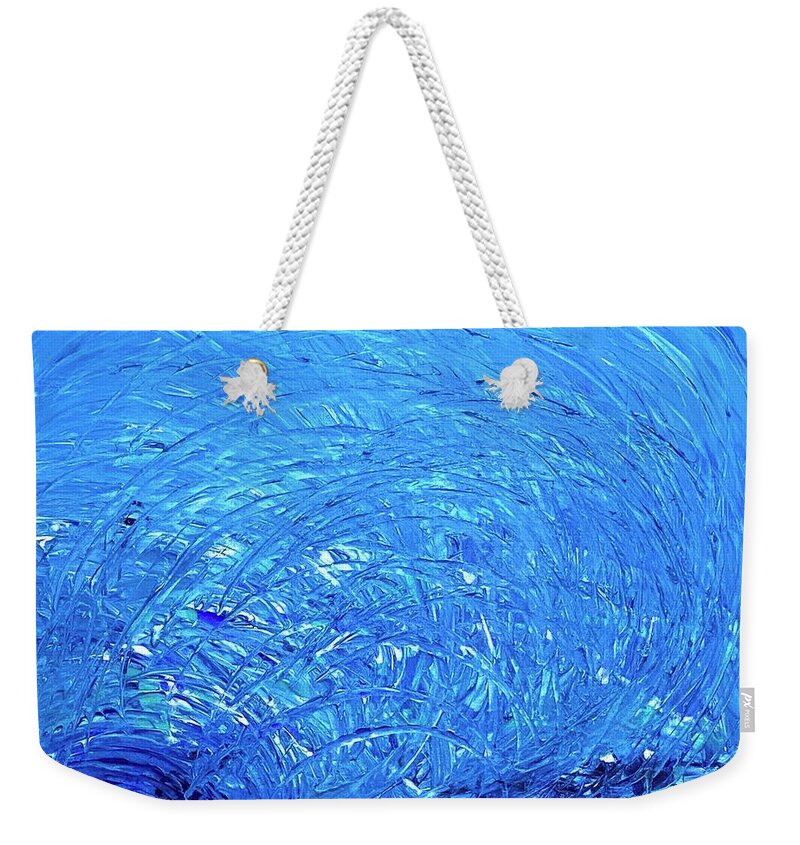 Water Weekender Tote Bag featuring the painting Making Big Waves Flow Codes by Anjel B Hartwell