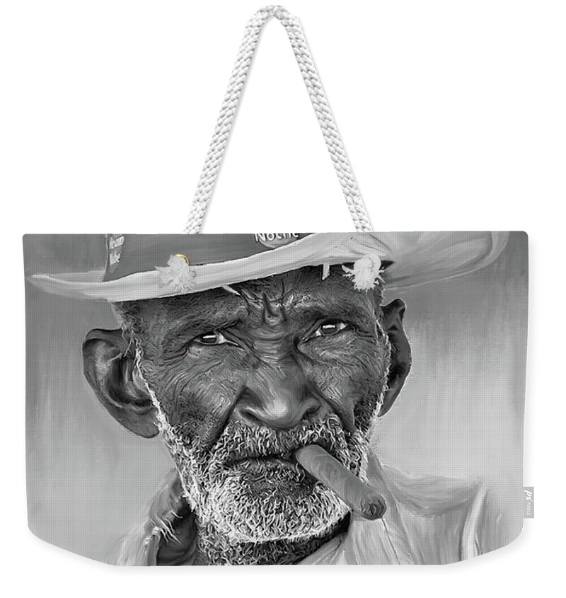 Dance Weekender Tote Bag featuring the painting Male Dark Smoker by Gull G