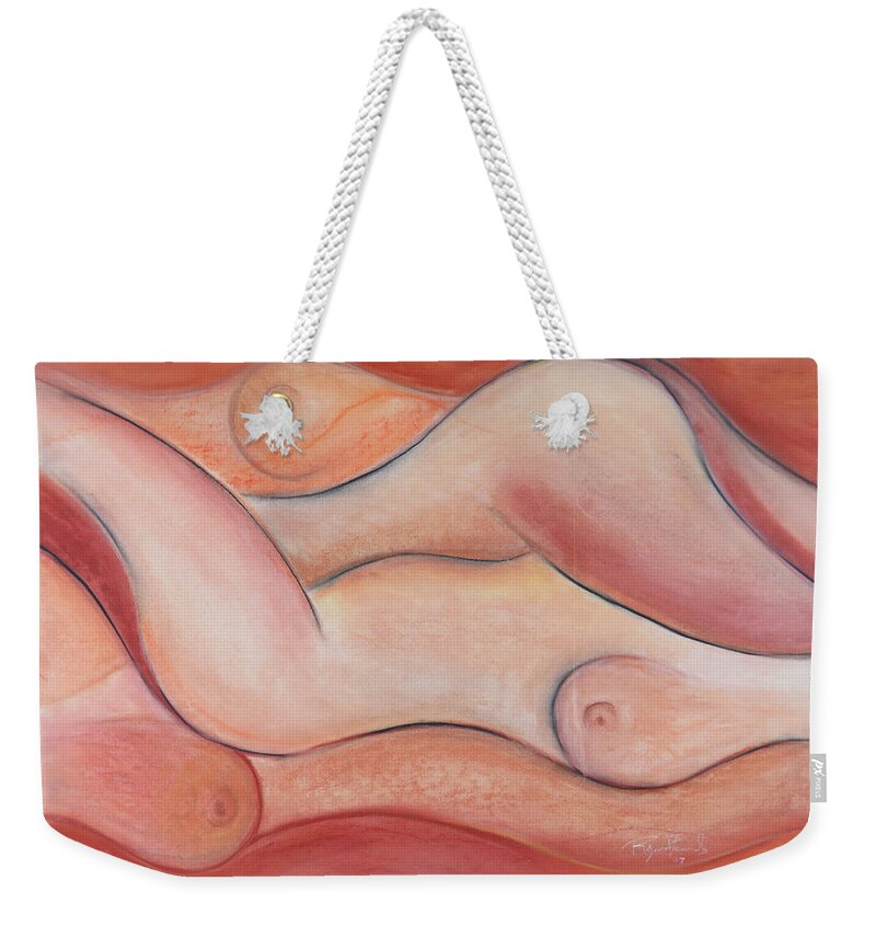 Female Weekender Tote Bag featuring the drawing Mama Matrix by Raymond Fernandez