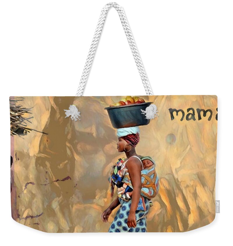 Black Women Weekender Tote Bag featuring the digital art Mama Work by Carl Gouveia