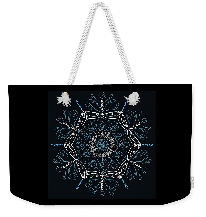 Mandala Weekender Tote Bag featuring the digital art Mandala 50 by Angie Tirado