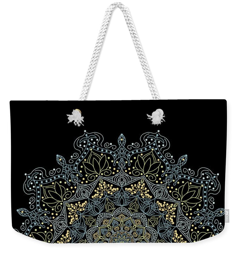 Mandalas Weekender Tote Bag featuring the digital art Mandala Sophistication by Angie Tirado