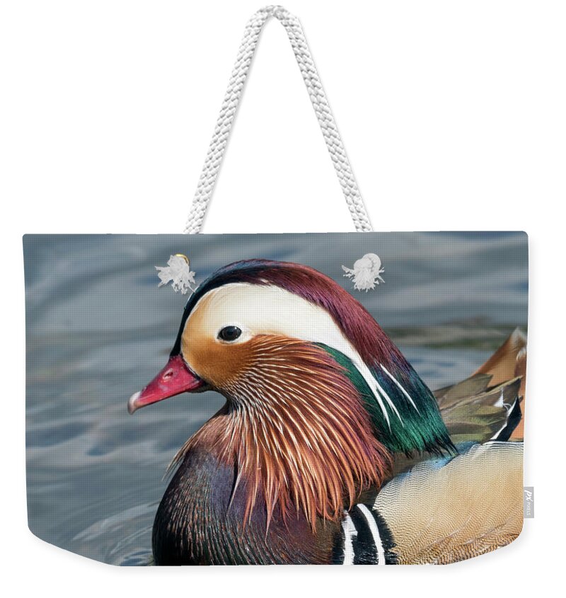 Kmaphoto Weekender Tote Bag featuring the photograph Mandarin Duck II by Kristine Anderson