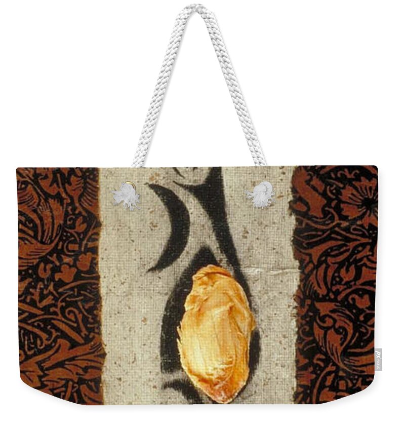Mango Weekender Tote Bag featuring the mixed media Mango Seed Tribe by Amy Vialpando