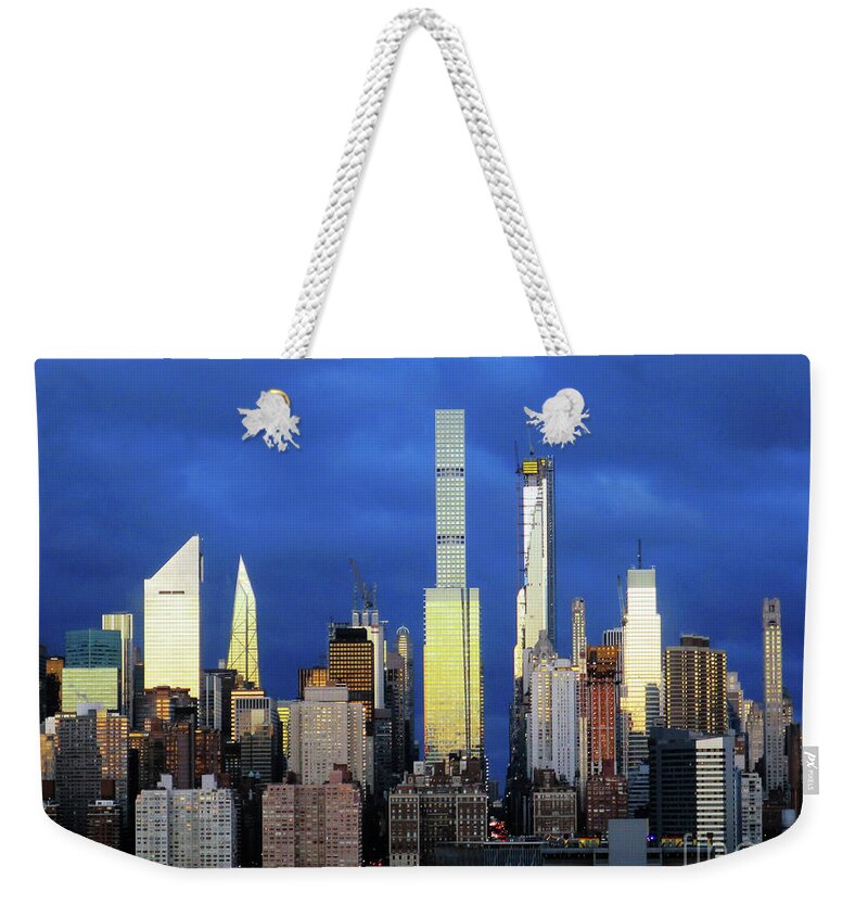 Landscape Weekender Tote Bag featuring the photograph Manhattan Shimmers by Rick Locke - Out of the Corner of My Eye