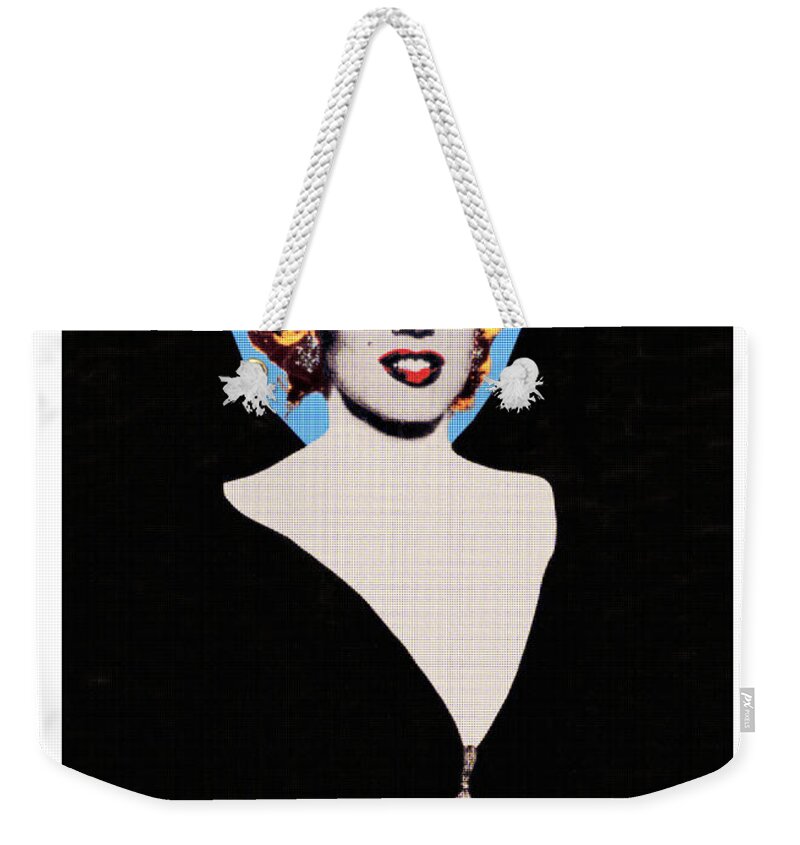 James Weekender Tote Bag featuring the mixed media Marilyn Monroe Diamonds are Forever by Charlie Ross
