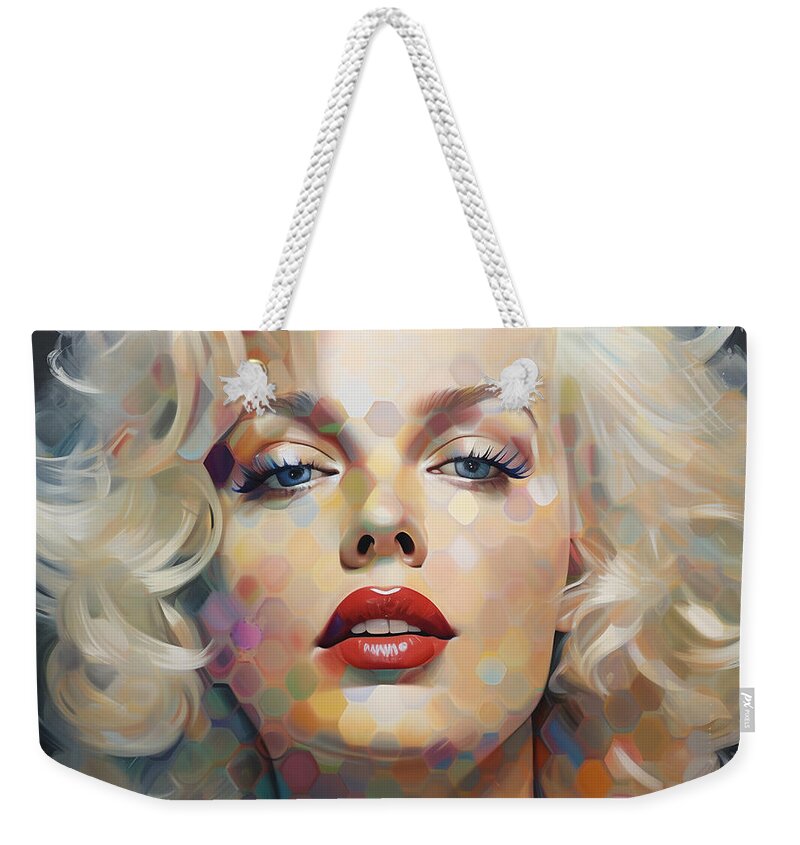 Marilyn Monroe Weekender Tote Bag featuring the painting Marilyn VI by Jackie Medow-Jacobson