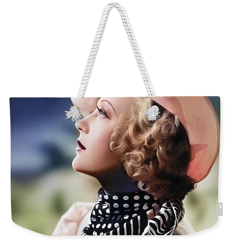 Marion Davies Weekender Tote Bag featuring the digital art Marion Davies Portrait 2 by Chuck Staley