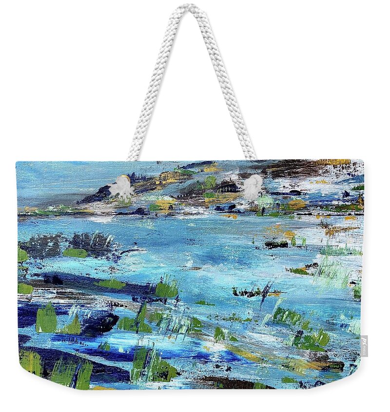 Sea Weekender Tote Bag featuring the painting Marsh law by Francelle Theriot