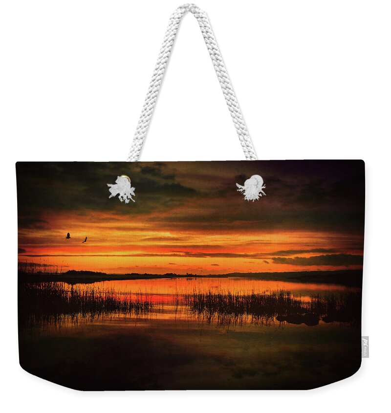 Marsh Sunset Weekender Tote Bag featuring the photograph Marsh Sunset by Susan Maxwell Schmidt