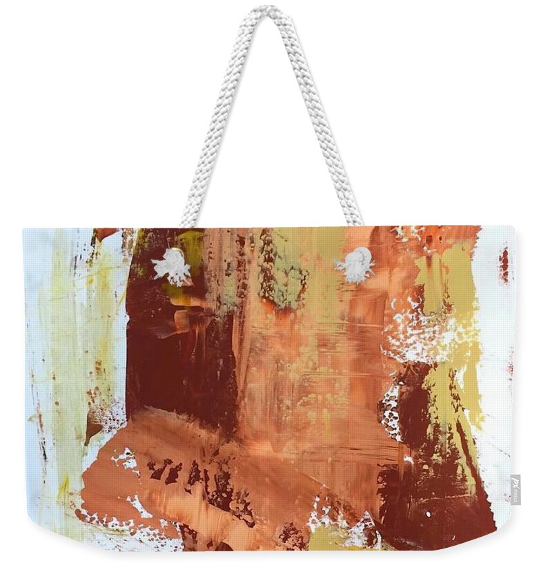 Abstract Weekender Tote Bag featuring the painting Masked by Donna Bernstein