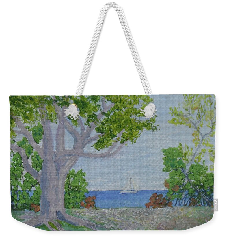 Matlacha Weekender Tote Bag featuring the painting Matlacha Park View by Robert P Hedden