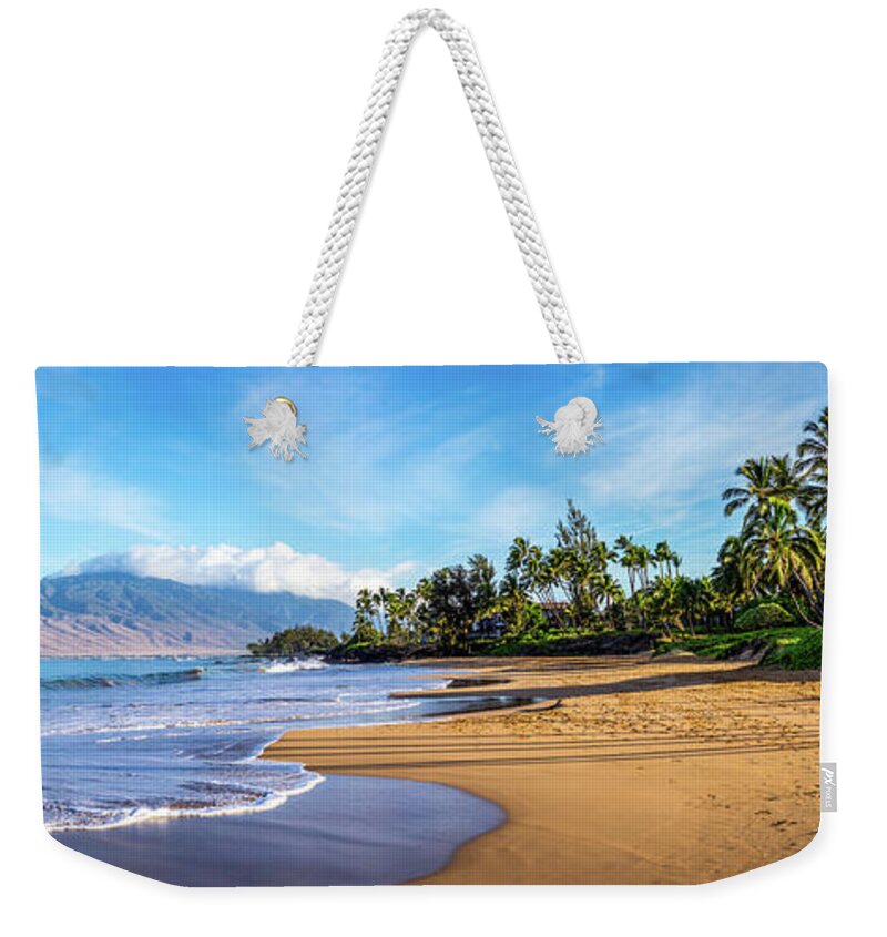 America Weekender Tote Bag featuring the photograph Maui Hawaii Kamaole Beach Park Panorama Photo by Paul Velgos