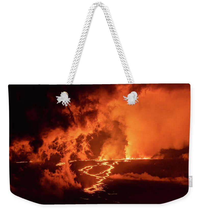Mauna Loa Weekender Tote Bag featuring the photograph Mauna Loa Flow Day 1 by Christopher Johnson