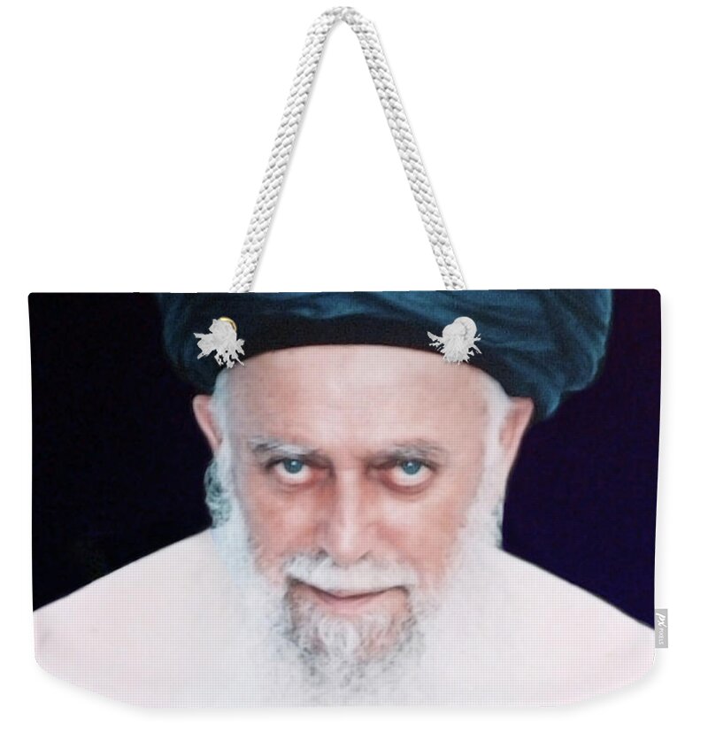 Sufi Weekender Tote Bag featuring the digital art Mawlana Shaykh Nazim - The Sultan of Hearts by Sufi Meditation Center