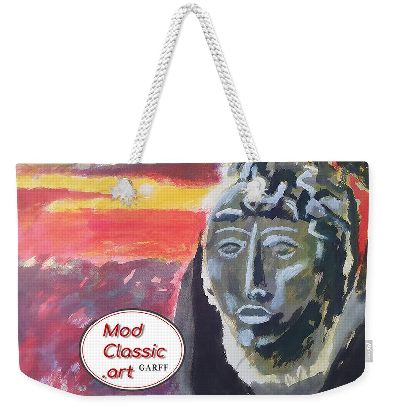 Maya Weekender Tote Bag featuring the painting Maya Sunset ModClassic Art by Enrico Garff