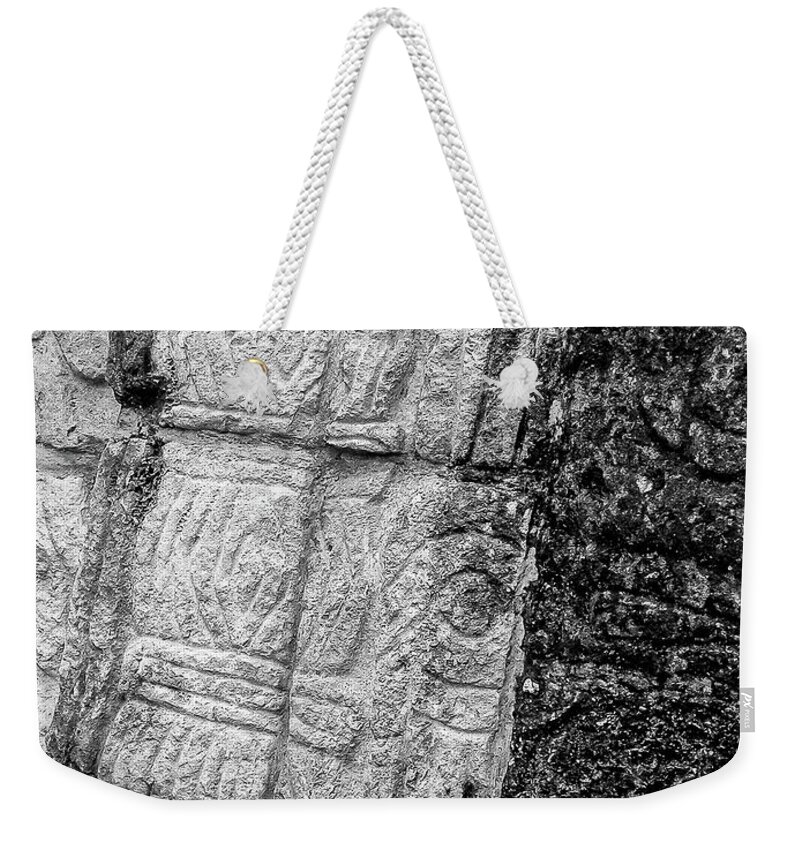 Mayan Weekender Tote Bag featuring the photograph Mayan Wall Carvings - Chichen Itza by Frank Mari