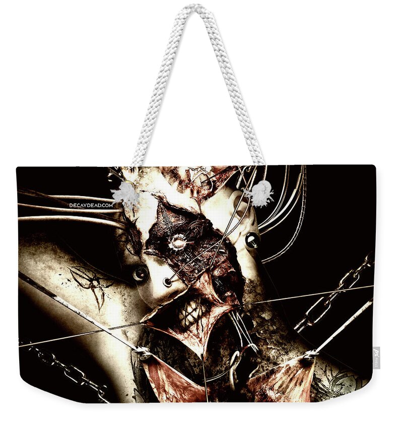 Dark Weekender Tote Bag featuring the digital art Mayhem by Argus Dorian