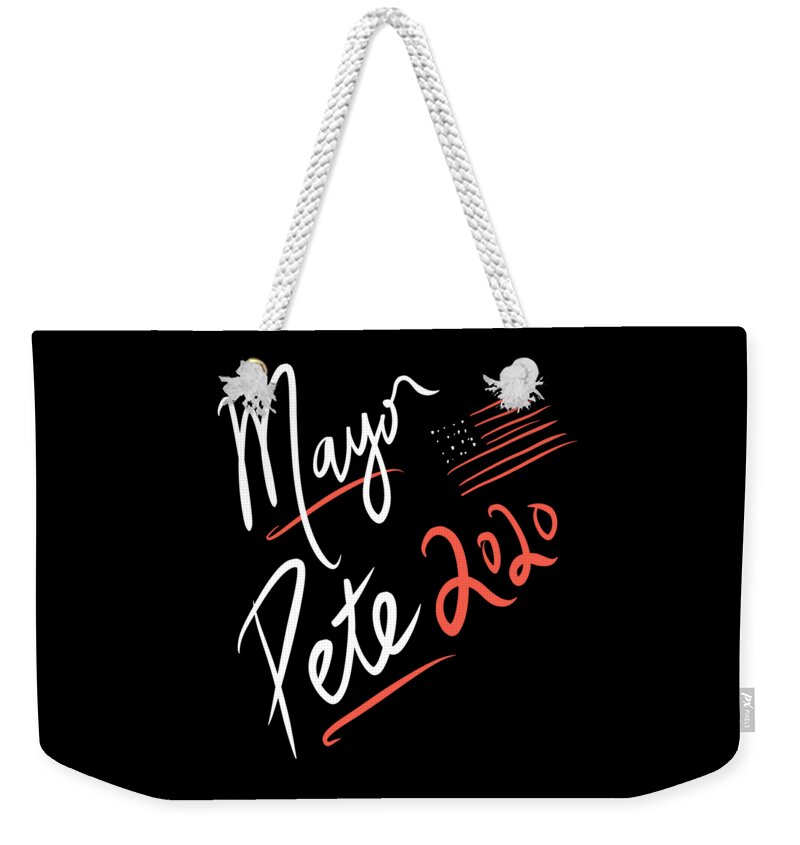 Cool Weekender Tote Bag featuring the digital art Mayor Pete Buttigieg 2020 by Flippin Sweet Gear
