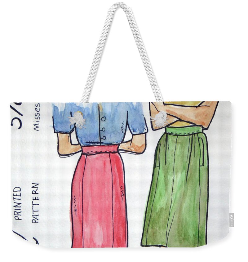  Weekender Tote Bag featuring the painting McCall Printed Pattern 5763 by Loretta Nash