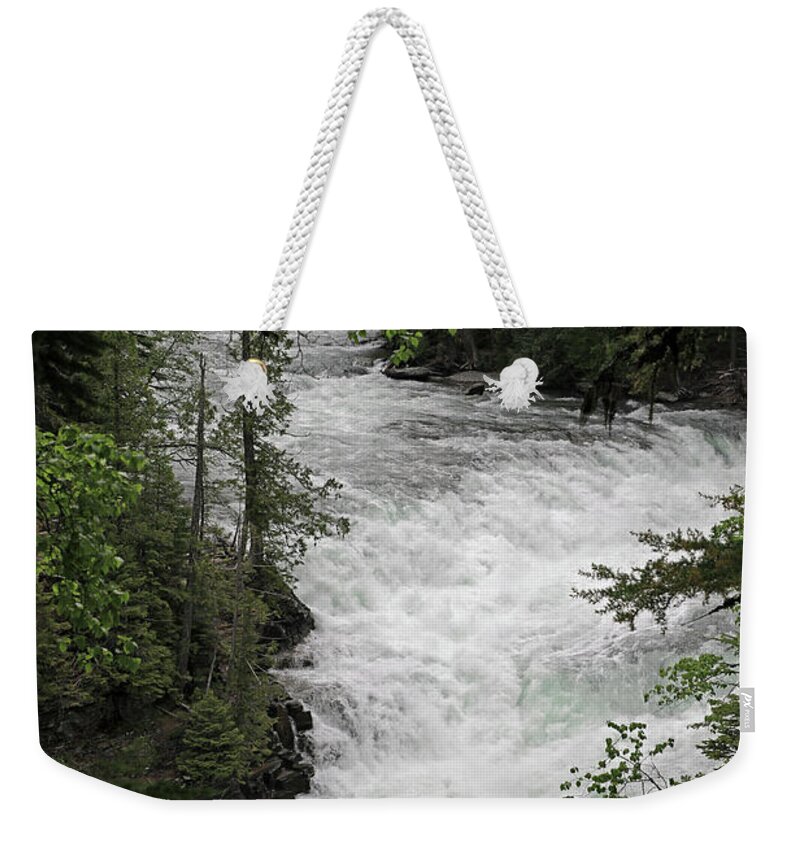 Mcdonald Falls Weekender Tote Bag featuring the photograph McDonald Falls - Glacier National Park by Richard Krebs