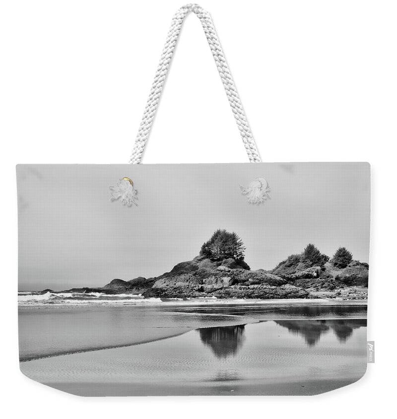 Landscape Weekender Tote Bag featuring the photograph McKenzie Beach Reflection by Allan Van Gasbeck