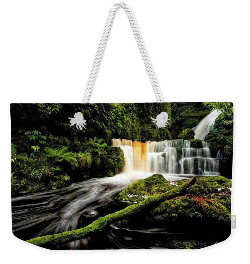 Mclean-falls Weekender Tote Bag featuring the photograph McLean Falls by Gary Johnson