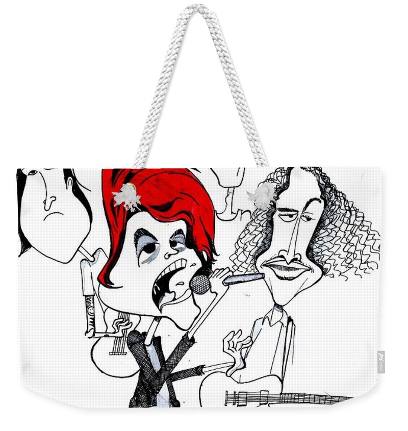 My Chemical Romance Weekender Tote Bag featuring the drawing MCR by Michael Hopkins