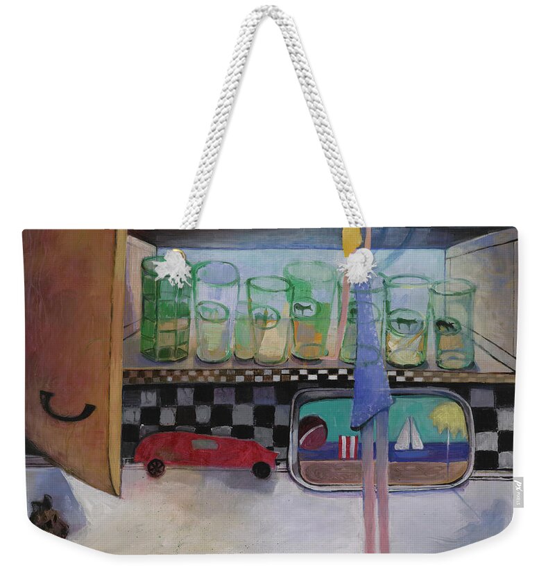 Reaching Weekender Tote Bag featuring the painting Reaching by Cherie Salerno