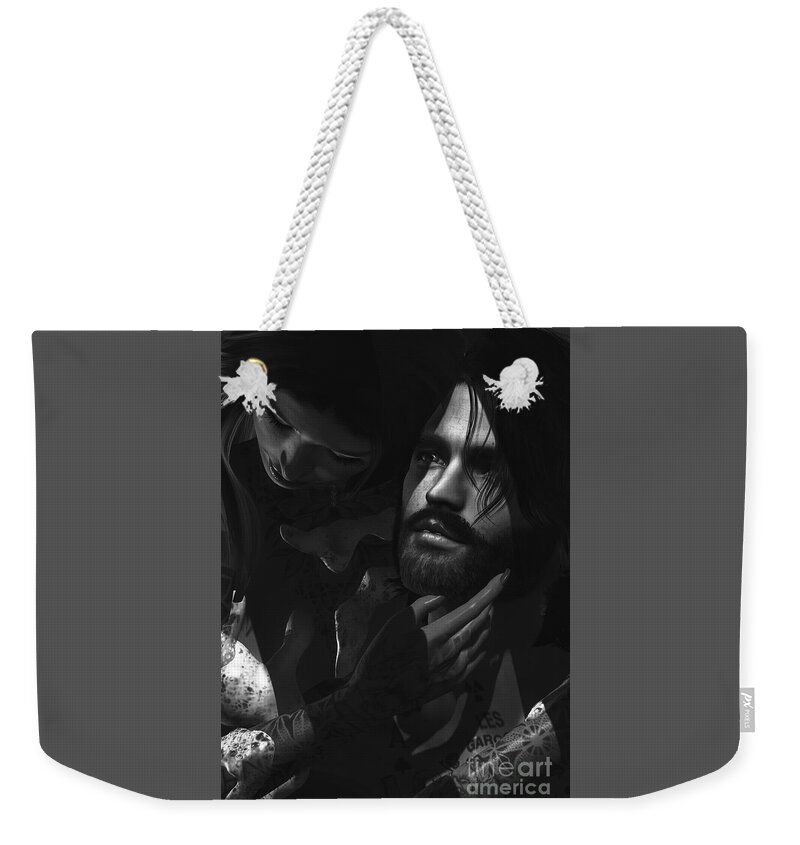 Me And You Weekender Tote Bag featuring the digital art me and you BW by Georgina Hannay