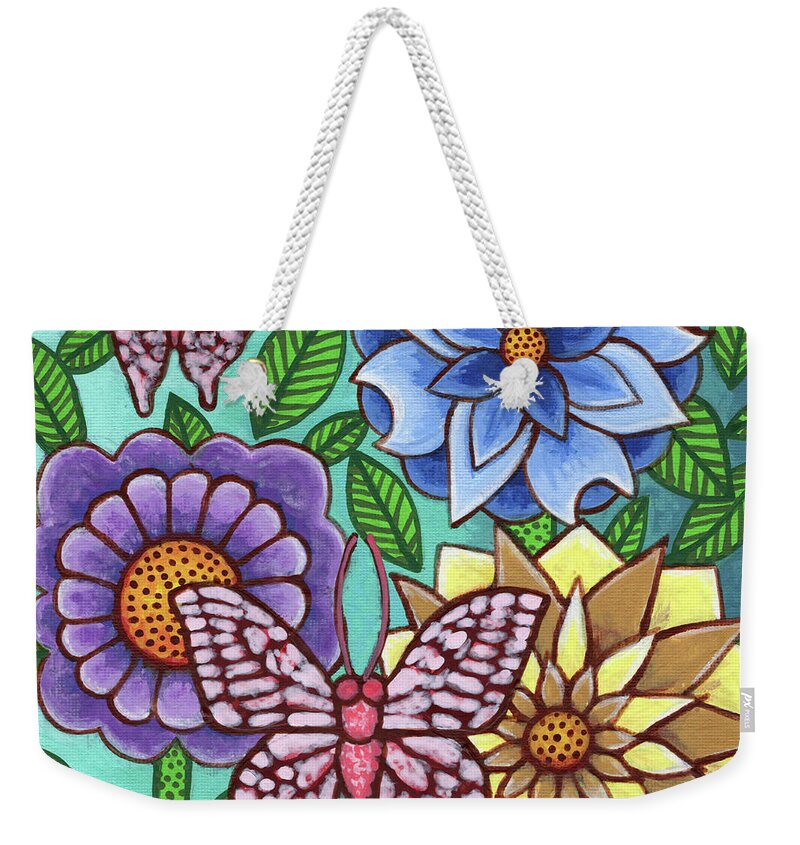 Butterfly Weekender Tote Bag featuring the painting Meadow Dream by Amy E Fraser