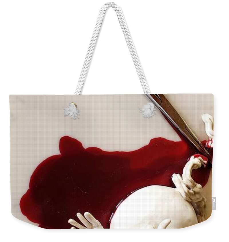Abortion Weekender Tote Bag featuring the mixed media Medical Waste by Merana Cadorette