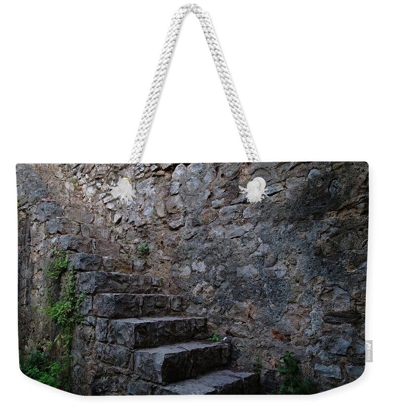 Castle Weekender Tote Bag featuring the photograph Medieval Wall Staircase by Angelo DeVal