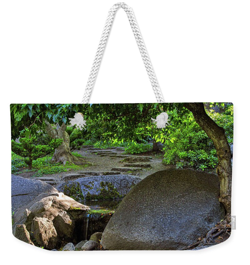 Meditation Weekender Tote Bag featuring the photograph Meditation path by Bonnie Follett