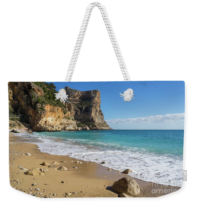 Mediterranean Weekender Tote Bag featuring the photograph Mediterranean sunlight on the dream beach by Adriana Mueller